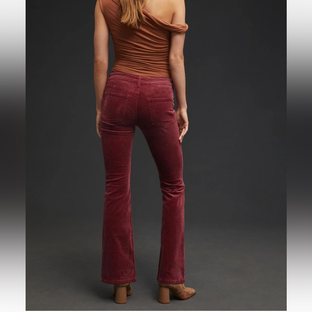 Anthropologie Pilcro Icon Flare Corduroy Pants Jeans Flared Wine size 28 - Picture 4 of 14